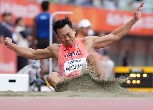 (260926) -- NAGOYA, Sept. 26, 2026 (Xinhua) -- Maruyama Yuma of Japan competes during the men's decathlon long jump of athletics at the 20th Asian Games Aichi-Nagoya 2026 in Nagoya, Japan, Sept. 26, 2026. (Xinhua/Luo Yuan)
