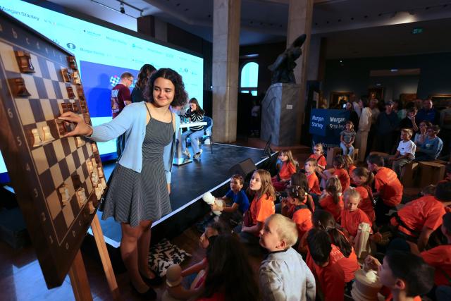 (260927) -- BUDAPEST, Sept. 27, 2026 (Xinhua) -- Children participate in the 12th Judit Polgar Global Chess Festival held at the Hungarian National Gallery in Budapest, Hungary on Sept. 26, 2026. (Photo by Attila Volgyi/Xinhua)