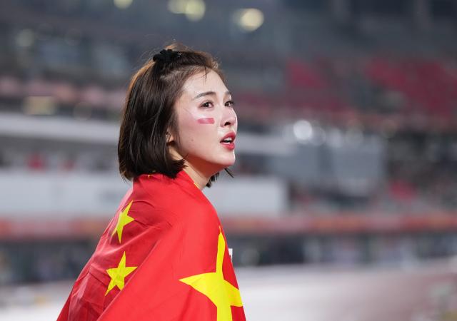 (260927) -- NAGOYA, Sept. 27, 2026 (Xinhua) -- Wu Yanni of China reacts after the women's 100m hurdles final of Athletics at the 20th Asian Games Aichi-Nagoya 2026 in Nagoya, Japan, Sept. 27, 2026. (Xinhua/Jia Yuchen)