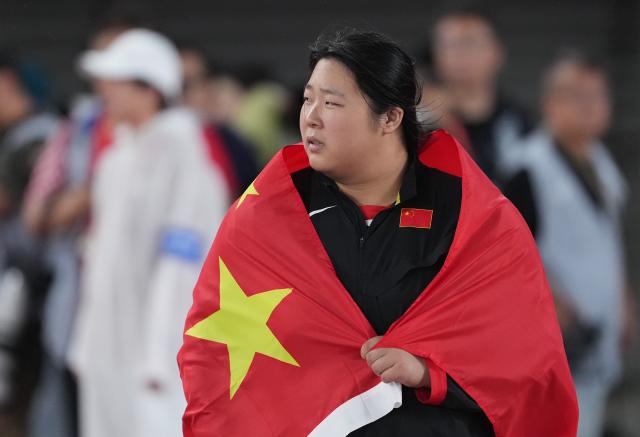 (260927) -- NAGOYA, Sept. 27, 2026 (Xinhua) -- Yan Ziyi of China reacts after the women's javelin throw final of Athletics at the 20th Asian Games Aichi-Nagoya 2026 in Nagoya, Japan, Sept. 27, 2026. (Xinhua/Luo Yuan)