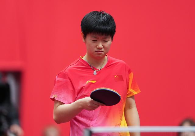 (260927) -- TOYOTA, Sept. 27, 2026 (Xinhua) -- Sun Yingsha reacts the women's singles final table tennis match between Sun Yingsha of China and Wang Manyu of China at the 20th Asian Games Aichi-Nagoya 2026 in Toyota of Aichi Prefecture, Japan, Sept. 27, 2026. (Xinhua/Wang Fei)