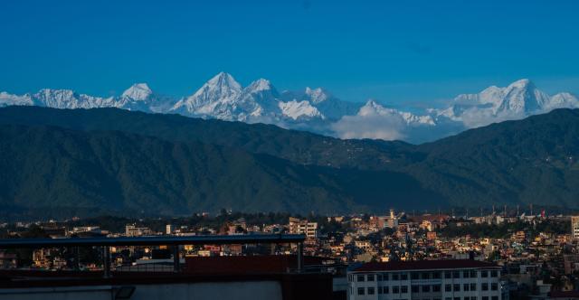 (260927) -- LALITPUR, Sept. 27, 2026 (Xinhua) -- A view of mountain range is seen from Lalitpur, Nepal, Sept. 27, 2026. (Photo by Hari Maharjan/Xinhua)