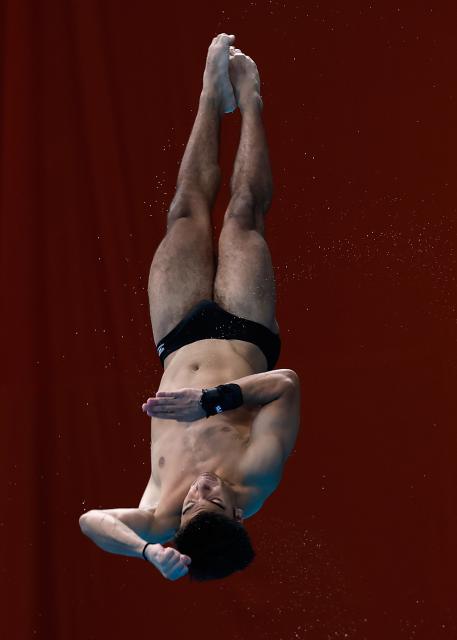 (260928) -- TOKYO, Sept. 28, 2026 (Xinhua) -- Sam Vajerhelabad of Iran competes during the men's 1m springboard final of diving at the 20th Asian Games Aichi-Nagoya 2026 in Tokyo, Japan, Sept. 28, 2026. (Xinhua/Wu Zhizun)