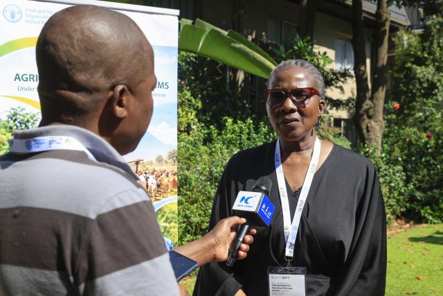 (260928) -- JOHANNESBURG, Sept. 28, 2026 (Xinhua) -- Morongoa Leseke, chief director at South Africa's Department of Forestry, Fisheries and the Environment, speaks during an interview with Xinhua in Johannesburg, South Africa, Sept. 28, 2026. TO GO WITH "FAO-China workshop on agricultural heritage systems opens in South Africa" (Xinhua/Chen Wei)