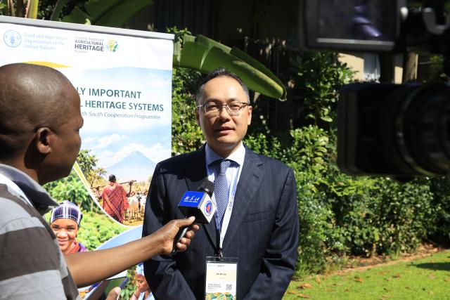 (260928) -- JOHANNESBURG, Sept. 28, 2026 (Xinhua) -- Du Lei, counselor at the Chinese Embassy in South Africa, speaks during an interview with Xinhua in Johannesburg, South Africa, Sept. 28, 2026. TO GO WITH "FAO-China workshop on agricultural heritage systems opens in South Africa" (Xinhua/Chen Wei)