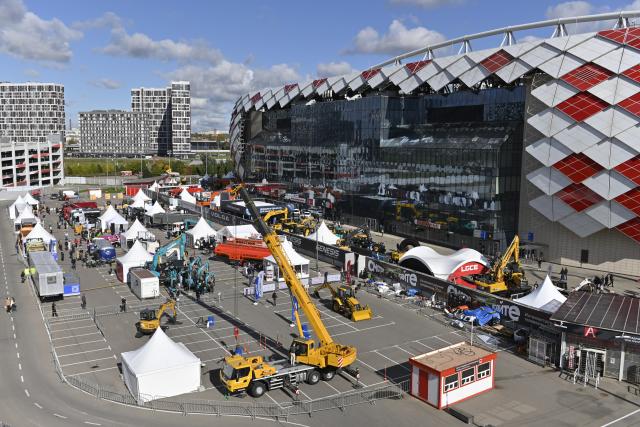 (260929) -- MOSCOW, Sept. 29, 2026 (Xinhua) -- Photo taken on Sept. 29, 2026 shows the site of the 2026 Special Machinery Exhibition in Moscow, Russia. The 2026 Special Machinery Exhibition kicked off in Moscow, Russia on September 29, 2026. This exhibition has drawn more than 50 companies and will run until October 1, 2026. (Photo by Alexander Zemlianichenko Jr/Xinhua)