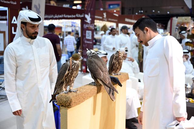 (260930) --MUBARAK AL-KABEER, Sept. 30, 2026 (Xinhua) -- People visit the Kuwait International Hunting, Falcons and Camping Exhibition in Mubarak Al-Kabeer Governorate, Kuwait on Sept. 29, 2026. The exhibition opened on Tuesday in Mubarak Al-Kabeer Governorate and runs through Oct. 3. (Photo by Asad/Xinhua)