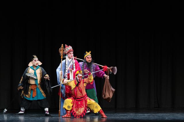(260930) -- BERLIN, Sept. 30, 2026 (Xinhua) -- Artists perform Wu Opera in Berlin, Germany, Sept. 29, 2026. The Zhejiang Wu Opera Research Center brought a selection of classic Wu Opera pieces to German audiences on Tuesday. (Xinhua/Zhang Haofu)