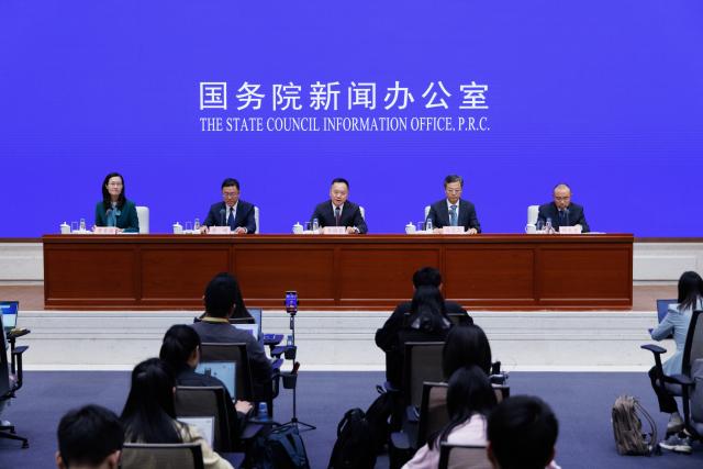 (260930) -- BEIJING, Sept. 30, 2026 (Xinhua) -- The State Council Information Office (SCIO) holds a press conference on accelerating the construction of a modernized water network in Beijing, capital of China, Sept. 30, 2026. (Xinhua/Jin Liwang)