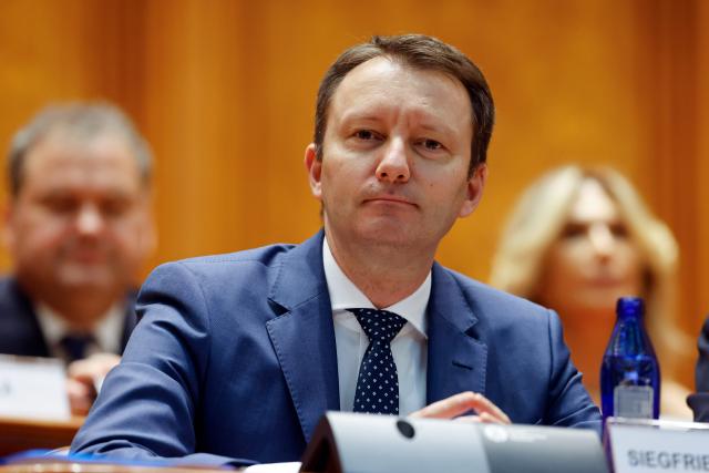 (260930) -- BUCHAREST, Sept. 30, 2026 (Xinhua) -- Romanian Prime Minister-designate Siegfried Muresan attends a joint parliament session in Bucharest, Romania, Sept. 30, 2026.
  Muresan's proposed government failed to win parliamentary approval on Wednesday. (Photo by Cristian Cristel/Xinhua)