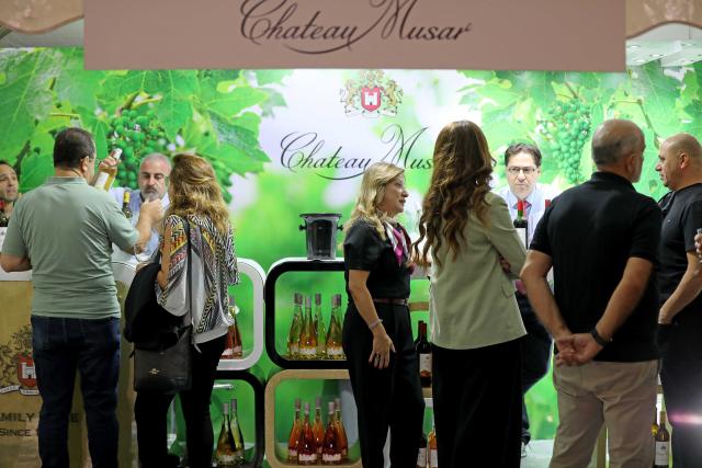 (261001) -- BEIRUT, Oct. 1, 2026 (Xinhua) -- People visit a booth at Vinifest, a wine festival, in Beirut, Lebanon, Oct. 1, 2026. (Xinhua/Bilal Jawich)