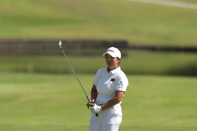 (261003) -- KASUGAI, Oct. 3, 2026 (Xinhua) -- Yin Ruoning of China competes during the Women's Individual Stroke Play Round 4 of Golf at 20th Asian Games Aichi-Nagoya 2026 in Kasugai of Aichi Prefecture, Japan, Oct. 3, 2026. (Xinhua/Li Bo)