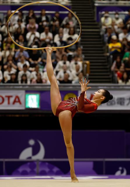 (261003) -- NAGOYA, Oct. 3, 2026 (Xinhua) -- Wang Qi of China competes during the Individual All-Around Final of Rhythmic Gymnastics at 20th Asian Games Aichi-Nagoya 2026 in Nagoya, Japan, Oct. 3, 2026. (Xinhua/Wu Zhizun)