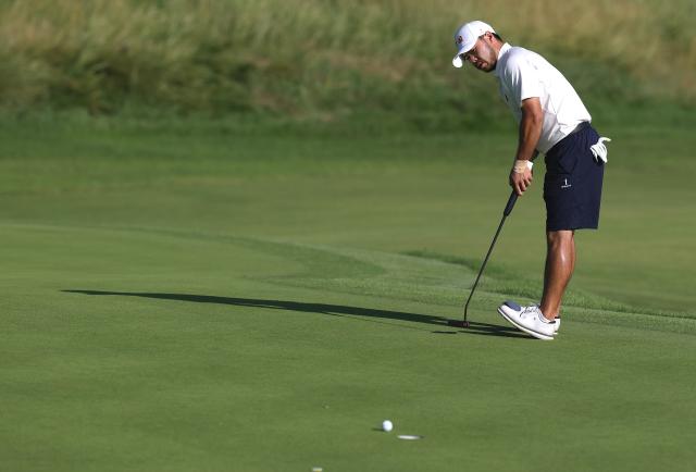 (261003) -- KASUGAI, Oct. 3, 2026 (Xinhua) -- Jin Zihao of China competes during the Men's Stroke Play Round 4 of Golf at 20th Asian Games Aichi-Nagoya 2026 in Kasugai of Aichi Prefecture, Japan, Oct. 3, 2026. (Xinhua/Li Bo)