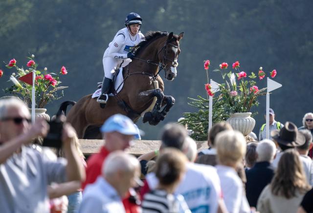 (261004) -- ENSCHEDE, Oct. 4, 2026 (Xinhua) -- A participant competes during the cross-country phase of the 55th Military Boekelo-Enschede in village Boekelo of Enschede, the Netherlands, Oct. 3, 2026. Military Boekelo-Enschede is a major international equestrian event held annually in Boekelo in the eastern Netherlands since 1971. The FEI four-star long-format eventing competition combines three disciplines: dressage, cross-country and show jumping. (Photo by Eric Brinkhorst/Xinhua)