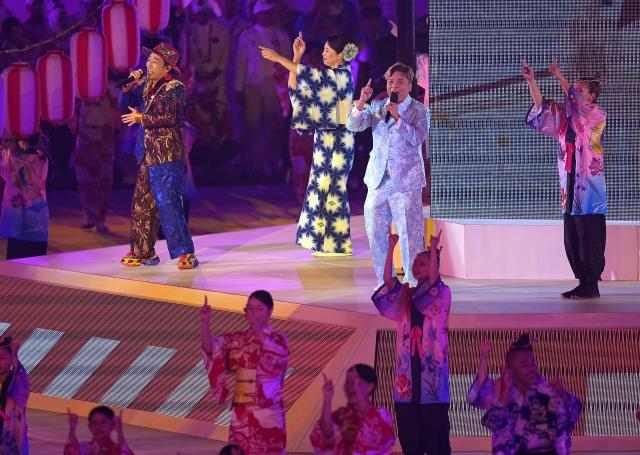 (261004) -- NAGOYA, Oct. 4, 2026 (Xinhua) -- Artists perform during the closing ceremony of the 20th Asian Games Aichi-Nagoya 2026 in Nagoya, Japan, Oct. 4, 2026. (Xinhua/Cheong Kam Ka)