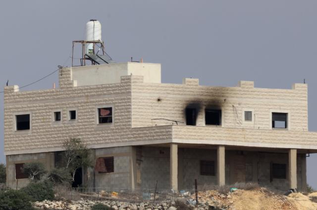 (261004) -- NABLUS, Oct. 4, 2026 (Xinhua) -- One of two residential properties belonging to the Palestinian Mahmoud Tubasi show signs of fire damage on their walls in the West Bank village of Jalud, south of Nablus, on Sept. 29, 2026. TO GO WITH "Feature: A home in ashes, a livelihood lost amid settler attacks in West Bank" (Photo by Ayman Nobani/Xinhua)
