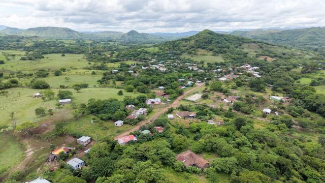 (261006) -- CHONTALES, Oct. 6, 2026 (Xinhua) -- An aerial drone photo taken on Sept. 26, 2026 shows a view of Llano Grande, Chontales, Nicaragua. Chontales is a department in south-central Nicaragua and is one of the country's traditional agricultural and livestock-producing regions. The area has a well-developed cattle-raising sector, which has also supported the development of related industries, particularly dairy processing. (Xinhua/Li Jiaxu)