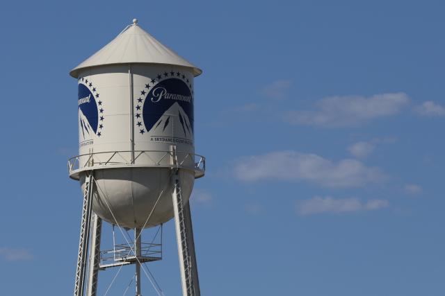 (261007) -- LOS ANGELES, Oct. 7, 2026 (Xinhua) -- This photo taken on Oct. 6, 2026 shows the water tower at Paramount Pictures Studios in Los Angeles, California, the United States. Paramount Skydance completed its takeover of Warner Bros. Discovery on Tuesday, creating a sprawling company called Skydance that brings two century-old Hollywood studios, two global streaming services and two major U.S. news organizations under one corporate roof. (Photo by Zeng Hui/Xinhua)