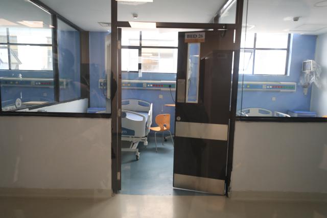 (261007) -- NAIROBI, Oct. 7, 2026 (Xinhua) -- This photo taken on Oct. 7, 2026 shows an isolation ward for Ebola patients at Nairobi Hospital in Nairobi, Kenya. Kenya on Tuesday confirmed its first imported case of Bundibugyo Ebola virus disease, one day after a man died in a Nairobi hospital, the country's health authorities said. (Photo by Henry Naminde/Xinhua)