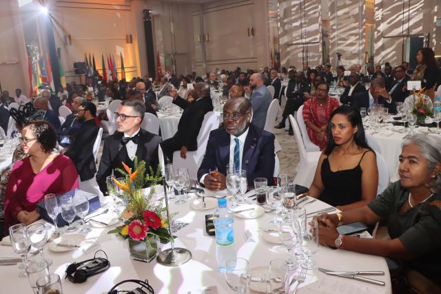 (261008) -- PORT LOUIS, Oct. 8, 2026 (Xinhua) -- Guests attend the launch ceremony of the Africa Credit Rating Agency (AfCRA), an African Union (AU)-mandated institution, in Balaclava, Mauritius, Oct. 7, 2026. Headquartered in Port Louis, the capital of Mauritius, AfCRA aims to strengthen how international financial markets assess and understand African sovereigns, sub-sovereigns, and businesses by improving data, expertise and context on African credit risk, helping enhance Africa's voice in global financial governance. (Photo by Ally Soobye/Xinhua)