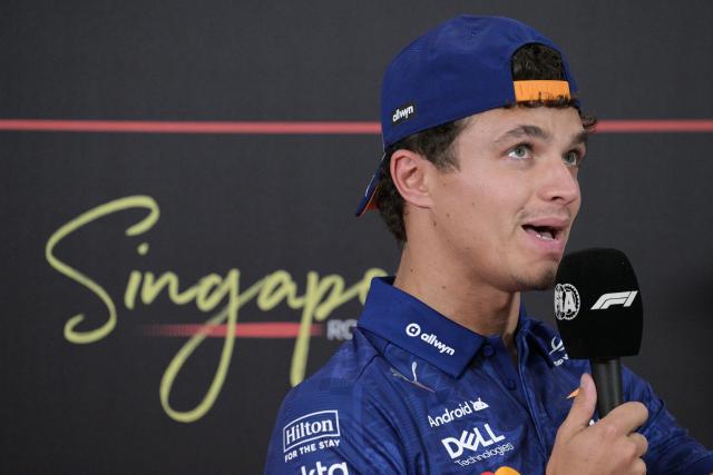(261008) -- SINGAPORE, Oct. 8, 2026 (Xinhua) -- McLaren's British driver Lando Norris attends the pre-race press conference of the Formula 1 Singapore Grand Prix 2026, in Singapore, Oct. 8, 2026. (Photo by Then Chih Wey/Xinhua)