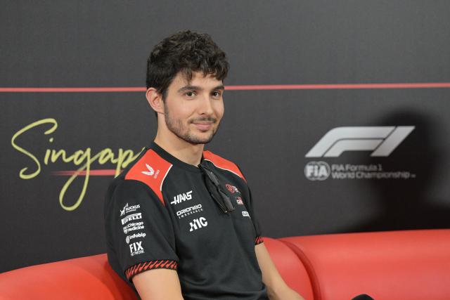(261008) -- SINGAPORE, Oct. 8, 2026 (Xinhua) -- Haas' French driver Esteban Ocon attends the pre-race press conference of the Formula 1 Singapore Grand Prix 2026, in Singapore, Oct. 8, 2026. (Photo by Then Chih Wey/Xinhua)