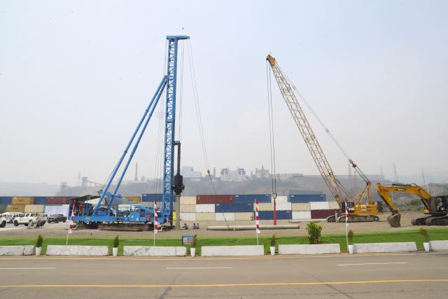(261008) -- JAKARTA, Oct. 8, 2026 (Xinhua) -- This photo taken on Oct. 8, 2026 shows a partial view of the Weda Bay Industrial Park in Central Halmahera, North Maluku, Indonesia. TO GO WITH "Indonesian president launches 11 Chinese-backed downstream projects " (Xinhua/Cheng Yiheng)