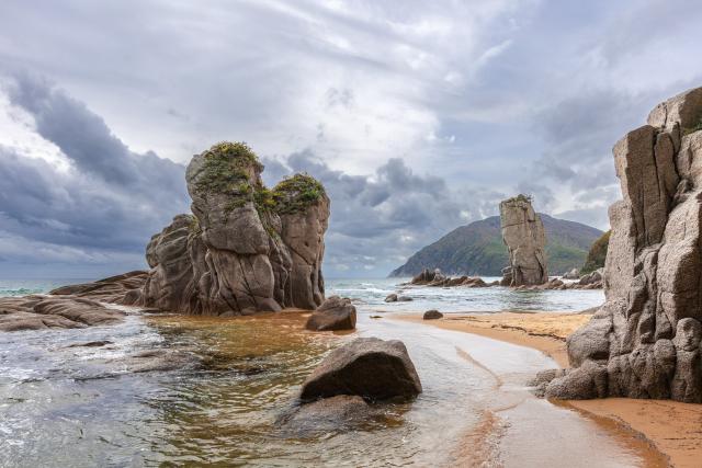 (261009) -- VLADIVOSTOK, Oct. 9, 2026 (Xinhua) -- This photo taken on Oct. 5, 2026 shows a view of the Lazovsky State Nature Reserve in the Russian Far East. The Lazovsky State Nature Reserve boasts a rich diversity of flora and fauna, and serves as one of the primary habitats for tigers in Russia. (Photo by Andrey Matveenko/Xinhua)