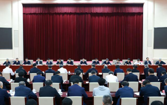 (261009) -- BEIJING, Oct. 9, 2026 (Xinhua) -- Li Shulei, a member of the Political Bureau of the Communist Party of China (CPC) Central Committee and head of the Publicity Department of the CPC Central Committee, attends and addresses a symposium held to study the first and second volumes of selected works on culture by Xi Jinping, general secretary of the CPC Central Committee, in Beijing, capital of China, Oct. 9, 2026. (Xinhua/Wang Ye)