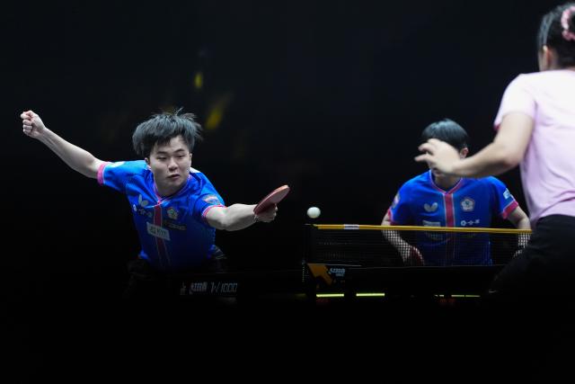 (261010) -- BEIJING, Oct. 10, 2026 (Xinhua) -- Lin Yun-Ju (L)/Cheng I-Ching of Chinese Taipei compete during the mixed doubles final match against Lim Jonghoon/Shin Yubin of South Korea at 2026 World Table Tennis (WTT) China Smash in Beijing, China, Oct. 9, 2026. (Xinhua/Xie Han)