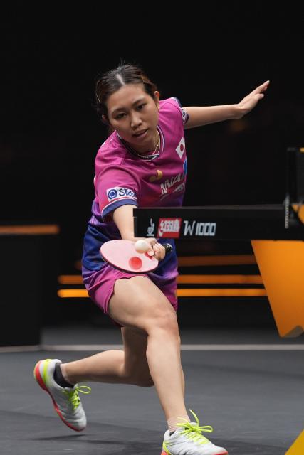(261011) -- BEIJING, Oct. 11, 2026 (Xinhua) -- Sato Hitomi hits a return during the women's singles final match between Wang Manyu of China and Sato Hitomi of Japan at 2026 World Table Tennis (WTT) China Smash in Beijing, China, Oct. 11, 2026. (Xinhua/Xie Han)