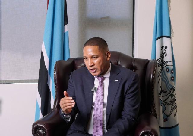 (261011) -- GABORONE, Oct. 11, 2026 (Xinhua) -- Botswanan President Duma Gideon Boko speaks at an exclusive interview with Xinhua in Gaborone, Botswana, Oct. 9, 2026. TO GO WITH "Interview: Botswana aims to strengthen, deepen ties with China, says Botswanan president" (Xinhua/Chen Wei)