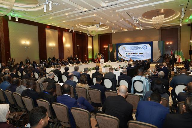 (261011) -- TRIPOLI, Oct. 11, 2026 (Xinhua) -- Photo taken on Oct. 11, 2026 shows the 14th ministerial meeting of the African Committee of Ten (C-10) on UN Security Council reform in Tripoli, Libya. The meeting opened here on Sunday, with participants discussing ways to strengthen Africa's representation in the international body. (Photo by Hazem Turkia/Xinhua)