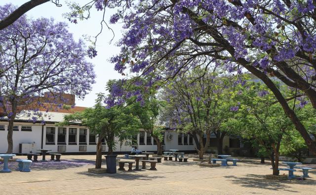 (261012) -- GABORONE, Oct. 12, 2026 (Xinhua) -- This photo taken on Oct. 10, 2026 shows a view of University of Botswana in Gaborone, Botswana. Gaborone, the capital and the largest city of Botswana, serves as the country's political, economic, cultural and financial center. (Xinhua/Chen Wei)