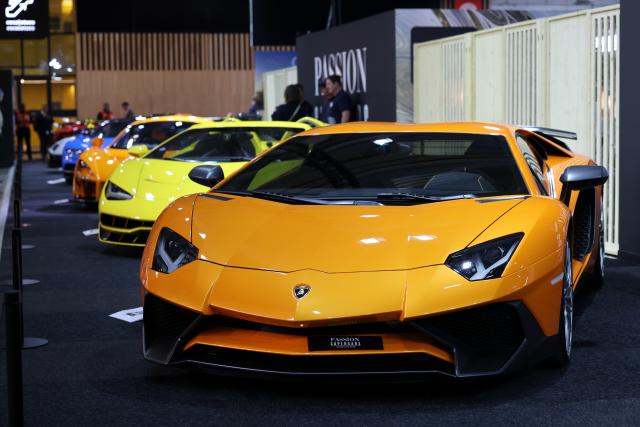 (261012) -- PARIS, Oct. 12, 2026 (Xinhua) -- A vehicle on display is seen during the Paris Motor Show in Paris, France, Oct. 12, 2026. The 2026 Paris Motor Show kicked off here on Monday. (Xinhua/Wu Huiwo)