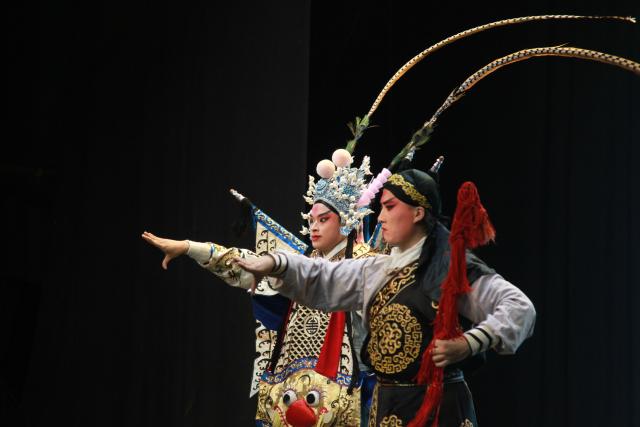 (261013) -- HARARE, Oct. 13, 2026 (Xinhua) -- Artists perform on stage during the "Wu Opera in Africa" showcase in Harare, Zimbabwe, on Oct. 12, 2026. TO GO WITH "Feature: Chinese Wu Opera bridges cultures in Zimbabwe" (Xinhua/Tafara Mugwara)