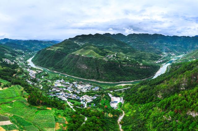 (261014) -- XISHUI, Oct. 14, 2026 (Xinhua) -- An aerial drone photo taken on Sept. 10, 2026 shows a view of Lintan Village along the Chishui River in Longxing Town, Xishui County, southwest China's Guizhou Province. The Chishui River winds through the mountains, with its waters murmuring as they flow past Lintan Village in Xishui County of southwest China's Guizhou Province.
   Beside the former site of a Party Branch set by the Red Army in Lintan Village, a leafy pomelo tree stands quietly. Locals call it the "Red Army Pomelo."
   For 77-year-old Song Guangping, the tree carries a lifelong memory. Standing before the tree near his old home, he often recalls the afternoon when his father, Song Jiatong, brought back the pomelo seedlings. To him, it is more than a tree. It is a living link between the Long March, the deep bond between the Red Army and the people, and a village's journey from poverty to revitalization.
   Song Jiatong arrived in Guizhou with the Central Red Army during the Long March, the historic military maneuver in modern Chinese history. He was seriously wounded during the Four Crossings of the Chishui River and was rescued by local villagers.
   After recovering, he chose to stay in Lintan, where he married and raised a family. In the early 1980s, Song Jiatong returned to his hometown of Ningdu, east China's Jiangxi Province, and brought back several honey pomelo seedlings. Four were planted, but only one survived.
   No one has imagined that the single surviving seedling would take root by the Chishui River, bloom, and bear fruit, or that through villagers' grafting, it would eventually grow into more than 300 mu (20 hectares) of pomelo groves along the river valley.
   "My father always kept the people in his heart," Song Guangping said. "Bringing the pomelo seedlings to Lintan was his way of helping the villagers live a better life."
   Because the tree embodies the memory of unity between the Red Army soldiers and the people, locals affectionately call it the "Red Army Pomelo."
   It soon became the village's "fruit of prosperity." From the 1980s into the early 2000s, more than 100 households in Lintan grew the fruit. At that time, they were the only pomelo growers for miles around. One pomelo sold for 5 yuan (about 0.75 U.S. dollars), and a single tree could produce two or three hundred fruits, earning a family several thousand yuan.
   The income helped cover school fees for children across the village. Over the years, more than 100 students from Lintan went on to college.
   The influence of the "Red Army Pomelo" has spread beyond Lintan. Villagers in Qinggangpo Village of Xishui County also transplanted and grafted trees from the original pomelo, introduced more varieties, and established a pomelo industry demonstration base.
   "Qinggangpo Village is known for the Battle of Qinggangpo during the Long March," said Yi Song, Party secretary of the village. "We receive 200,000 visitors a year, and the tourism has been boosting our fruit farming. Since we began developing the pomelo industry, we have planted 1,800 mu (120 hectares) of honey pomelo, and total output is expected to reach 1.2 million yuan (about 180,000 U.S. dollars) this year."
   From a single pomelo seedling to the industry of pomelo planting, the red legacy has never left this land. It has simply taken on a new form that is rooted in the soil and bringing sweetness to everyday life. (Xinhua/Yang Wenbin)