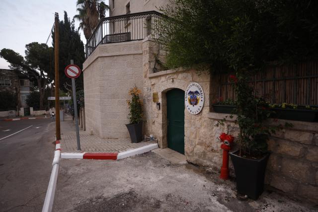 (261014) -- JERUSALEM, Oct. 14, 2026 (Xinhua) -- This photo taken on Oct. 14, 2026 shows the newly inaugurated Colombia's embassy in Jerusalem. Colombia inaugurated its embassy in Jerusalem on Wednesday as its new president Abelardo de la Espriella moved to restore full diplomatic relations with Israel, reversing his predecessor's decision to sever ties over Israel's military operations in Gaza. (Photo by Jamal Awad/Xinhua)