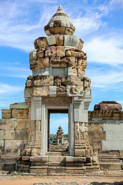 (261016) -- SIEM REAP, Oct. 16, 2026 (Xinhua) -- This photo taken on Oct. 7, 2026 shows part of the West Mebon Temple in Siem Reap province, Cambodia. Archaeologists have successfully restored the centuries-old West Mebon Temple within Cambodia's UNESCO-listed Angkor Archaeological Park, according to an APSARA National Authority (ANA) news release on Friday. (ANA/Handout via Xinhua)