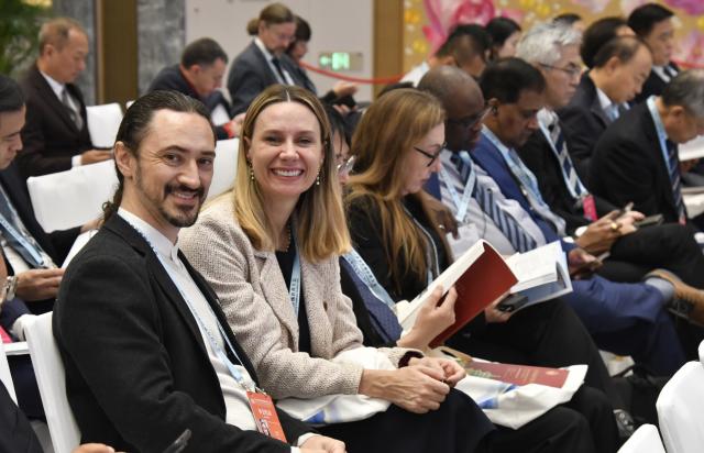 (261017) -- BEIJING, Oct. 17, 2026 (Xinhua) -- People attend World Conference on Traditional Medicine 2026 in Beijing, capital of China, Oct. 17, 2026. The event, with the theme of "Technology Empowerment and Integrated Development: Advancing Traditional Medicine for All," kicked off in Beijing on Saturday. (Xinhua/Li Xin)