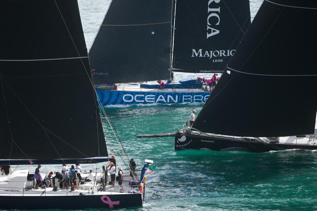 (261018) -- VALLETTA, Oct. 18, 2026 (Xinhua) -- Yachts are seen sailing from the Grand Harbour of Malta, port of Valletta, during the 47th Rolex Middle Sea Race in Valletta, Malta, on Oct. 17, 2026. (Photo by Jonathan Borg/Xinhua)