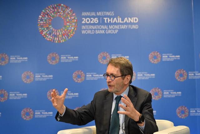 (261018) -- BANGKOK, Oct. 18, 2026 (Xinhua) -- Thomas Helbling, deputy director in the International Monetary Fund (IMF)'s Asia and Pacific Department, speaks in an interview with Xinhua in Bangkok, Thailand on Oct. 12, 2026. TO GO WITH "Interview: IMF official says China makes proactive efforts for maintaining multilateral, rules-based trading system" (Photo by Rachen Sageamsak/Xinhua)