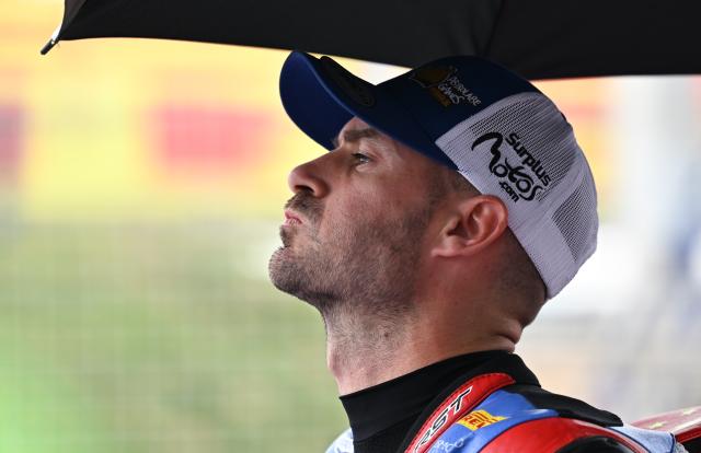 (261018) -- JEREZ, Oct. 18, 2026 (Xinhua) -- Valentin Debise of EASTROC ZXMOTO Evan Bros Factory prepares to compete before the Race 2 of WorldSSP at the FIM Supersport World Championship Spanish Round in Jerez, Spain, Oct. 18, 2026. (Xinhua/Cheng Min)