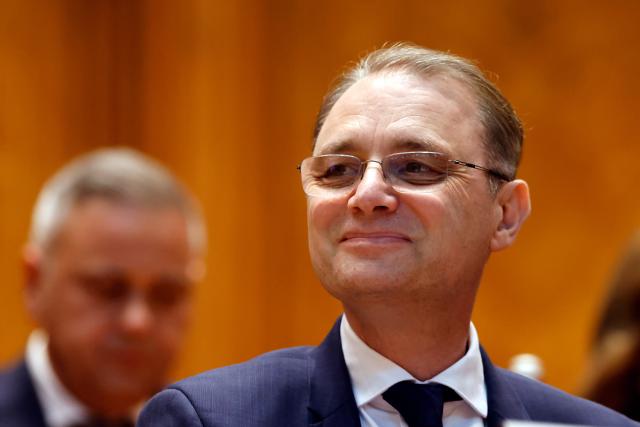 (261020) -- BUCHAREST, Oct. 20, 2026 (Xinhua) -- Romanian Prime Minister designate Luca Niculescu is pictured during a confidence vote session at Parliament in Bucharest, Romania, Oct. 20, 2026. Romanian parliament approved Luca Niculescu's government on Tuesday, ending a political crisis that has lasted nearly six months.
According to Romania's national news agency Agerpres, of 338 valid votes cast, 280 lawmakers voted in favor of the government's investiture while 58 voted against. (Photo by Cristian Cristel/Xinhua)