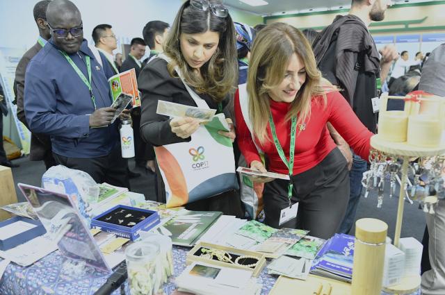 (261021) -- YEREVAN, Oct. 21, 2026 (Xinhua) -- People visits the China Pavilion at the 17th meeting of the Conference of the Parties to the United Nations (UN) Convention on Biological Diversity (COP17) in Yerevan, Armenia, Oct. 19, 2026. Themed "Taking Action for Nature," COP17 runs on Oct. 19-30. During the conference, the China Pavilion will host a series of events, including thematic side events, sessions on local biodiversity conservation initiatives, seminars and an exhibition showcasing China's achievements in biodiversity conservation. (Xinhua/Chen Junfeng)