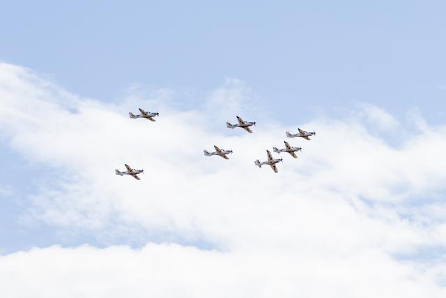 (261021) -- ELDORET, Oct. 21, 2026 (Xinhua) -- Kenya Air Force aircraft fly in formation over Kipchoge Keino Stadium during Mashujaa Day celebrations in Eldoret, Kenya, on Oct. 20, 2026.
  Kenya celebrated Mashujaa Day, or Heroes' Day, on Tuesday. (Photo by Kelly Ayodi/Xinhua)