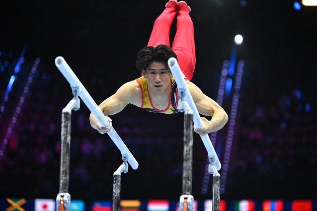 (261021) -- ROTTERDAM, Oct. 21, 2026 (Xinhua) -- Hashimoto Daiki of Japan competes during the men's team final at Artistic Gymnastics World Championships 2026 in Rotterdam, the Netherland, Oct. 20, 2026. (Photo by Brinkhorst Eric/Xinhua)