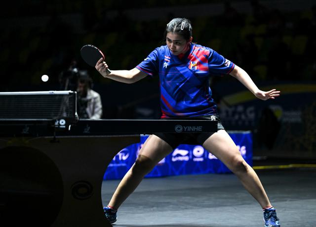 (261021) -- TASHKENT, Oct. 21, 2026 (Xinhua) -- Sawettabut Jinnipa of Thailand hits a return during the women's teams quarterfinals between Chen Yi of China and Sawettabut Jinnipa of Thailand at the 29th ITTF-Asian Table Tennis Championships in Tashkent, Uzbekistan, Oct. 21, 2026. (Xinhua/Feng Kaihua)