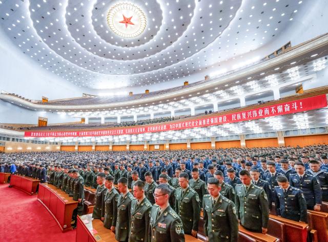 (261022) -- BEIJING, Oct. 22, 2026 (Xinhua) -- A gathering commemorating the 90th anniversary of the victory of the Red Army's Long March is held at the Great Hall of the People in Beijing, capital of China, Oct. 22, 2026. (Xinhua/Zhai Jianlan)